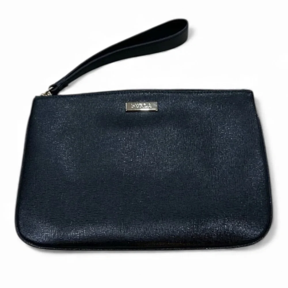 Furla Black Leather Joli wristlet New with tag
